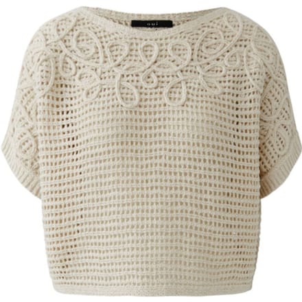 Gebreide pullover met boothals en 1/2-mouwen