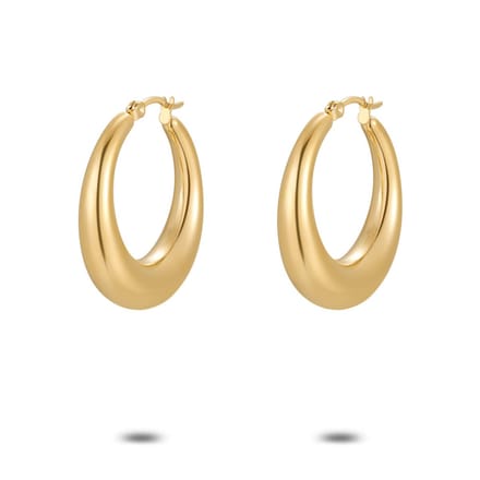 Twice As Nice Oorbellen in goudkleurig edelstaal, oorringe, 33 mm
