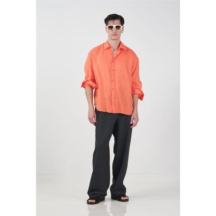 Heren Oversized Linnen Overhemd