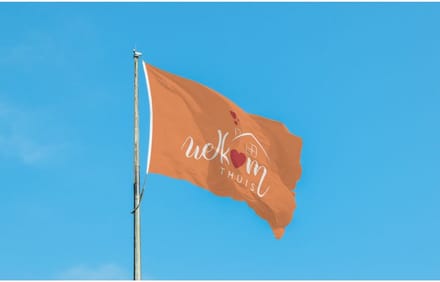 Oranje Welkom Thuis Vlag 100x150cm