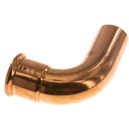 90 graden L-Perskoppeling - 42mm Persmof & 42mm Buiseinde - Koperlegering