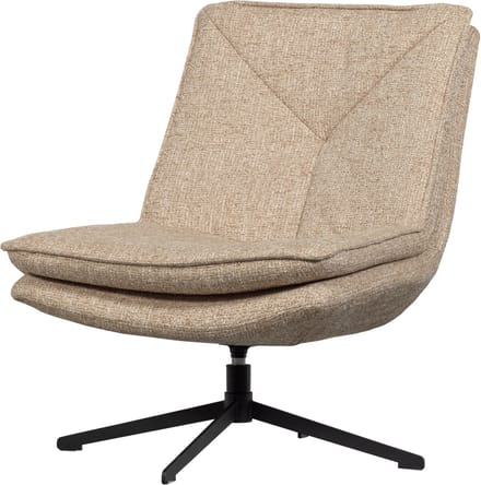 WOOOD Milaro Draaifauteuil - Polyester - Naturel Melange - 88x75x94