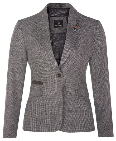 Dames Tweed jaren 1920 visgraatgrijze blazer