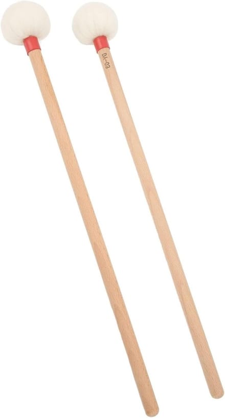 Multifunctionele Drum Mallets met Viltkop voor Basdrums, Timpani en Snaredrums - Set van 2 Stuks
