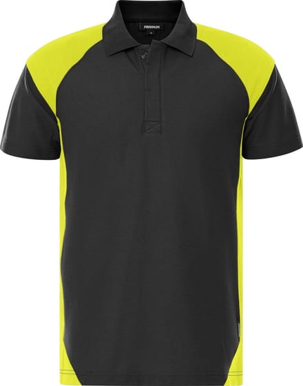 Fristads Heavy poloshirt 7047 GPM - Zwart/hi-vis geel - 3XL