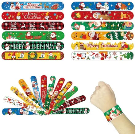 12 stuks klap armbanden kerst