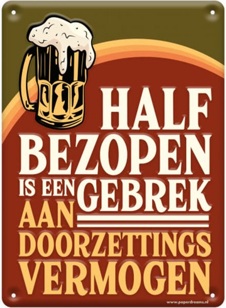 Metal signs - Half bezopen
