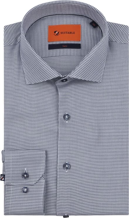 Suitable Overhemd Triangle Donkerblauw (navy) - Maat 39 - Heren - Casual Shirt