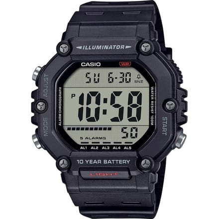 Casio Casio Collection AE-1600H-1AVEF Horloge - Kunststof - Zwart - Ø 47 mm