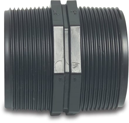 Deltafix nippel buitendraad pp zwart 1/2 inch 1 st.