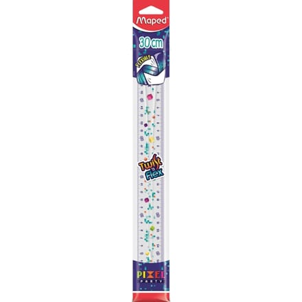Liniaal Maped Pixel Party Twist 'n Flex 30cm transparant | 25 stuks