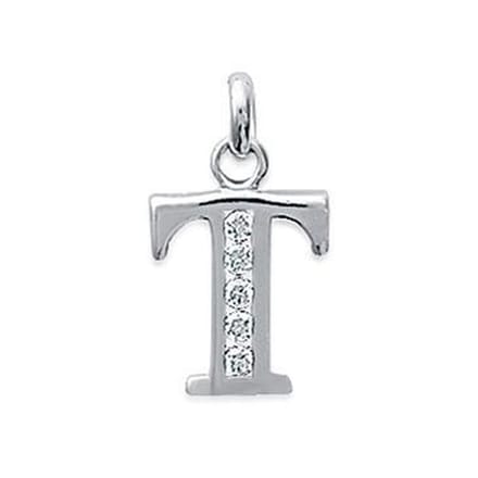 Blinx Jewels Zilveren Hanger Letter T Steentjes