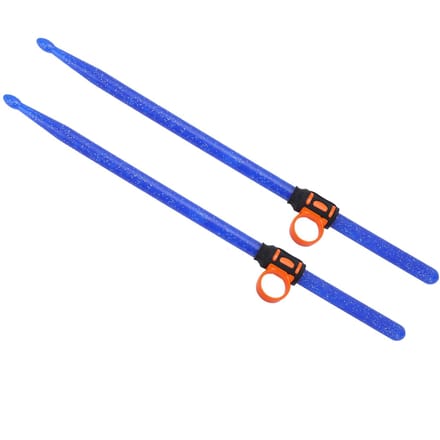 2 Stuks Drumstel Drumstokken Plastic Percussie Stok Siliconen Vingerhuls Instrument Benodigdheden blue