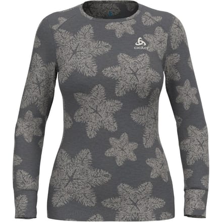 Odlo Womens God Jul Print L/S Crew Neck Shirt