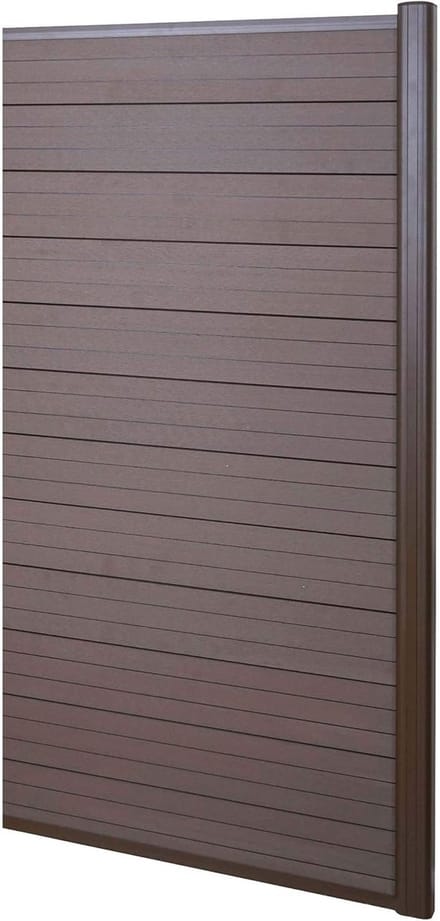 WPC Tuinscherm Uitbreiding Smal Als Wind- en Privacy Bescherming met Aluminium Palen