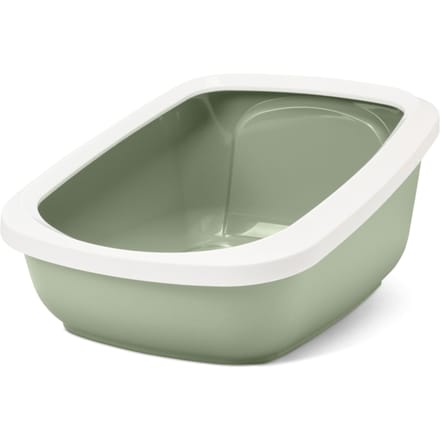 Savic Aseo Jumbo - Kattenbak met hoge rand - botanisch groen/ wit