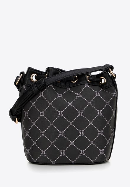 Wittchen Dames Bucket Bag in Eco-leer met Monogram Zwart