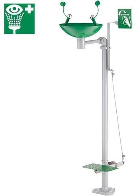 Oogdouche op wastafel op kolom