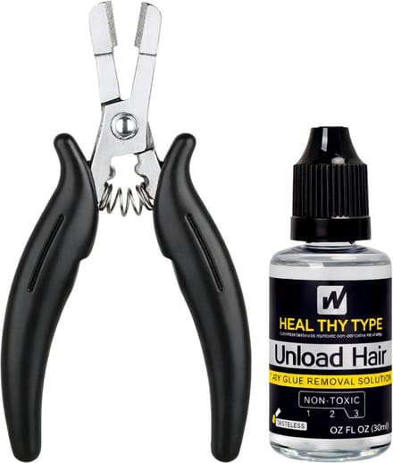 Walker Tape Unload Hair - Dry Glue Removal Solution - 1 stuk - 30ml - Met Microringen Tang - Haar Extensions