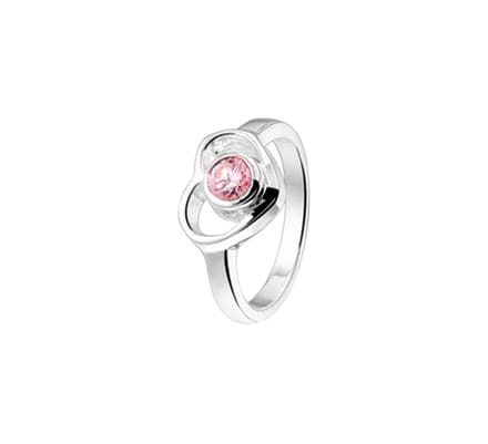Zilver Gerhodineerde Ring hart zirkonia 1329412 15.00 mm (47)