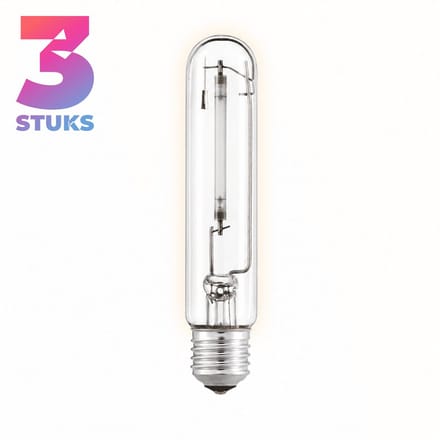 3x T-shape Gasontladingslamp E40 - 100W - Warm Wit Licht (2000K) - 10700 lm - 32 jaar - Dimbaar - NAV-T / SON-T