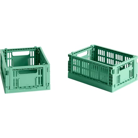 HAY Colour Crate Mini set van 2 - dark mint