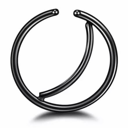 Fake neus-ring-zwart- 10 mm- dubbel - Charme Bijoux