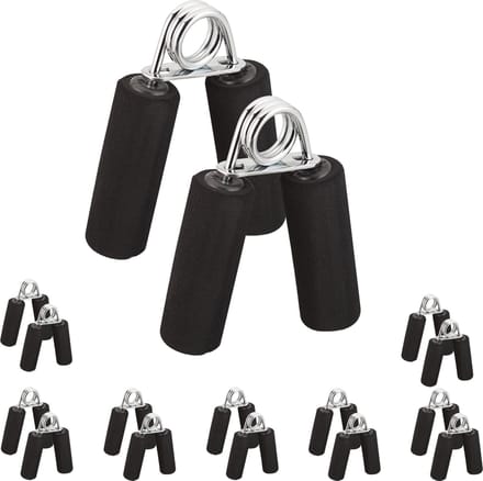16x knijphalter - handknijper - handtraining - handtrainer - 40 kg - zwart