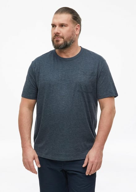 T-shirt van gemengd katoen met borstzak en logo patch s.Oliver