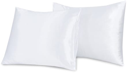 Beauty Silk - Satijnen Kussenslopen - Set van 2 stuks - 60 x 70 cm - Wit - Glans Satijn