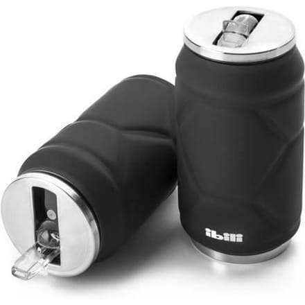 Cannette Isotherme - Ibili - 330 ml - Acier Inoxydable 18/10 - Double Paroi - Herbruikbaar zwart