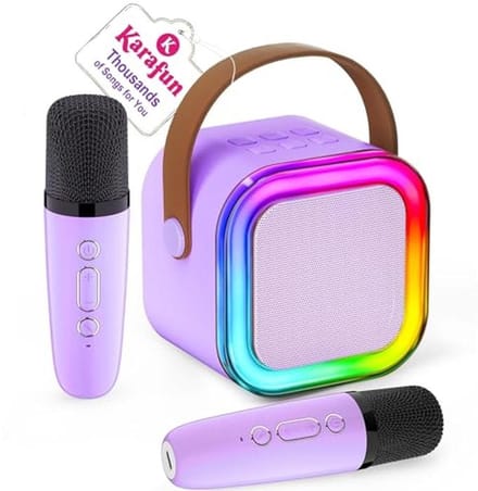 Draagbare Karaoke Machine voor Kinderen met Draadloze Microfoons - Ideaal Verjaardagscadeau