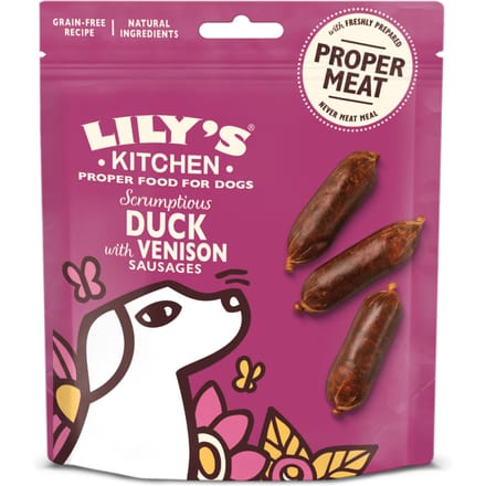 Voordeelpakket: & 3x70g Lily's Kitchen worstjes eend & hert hondensnacks