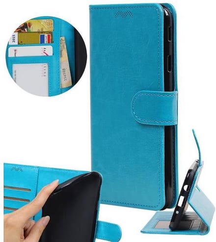 Hoesje Geschikt voor Huawei Y5 / Y6 2017 - Portemonnee booktype wallet Turquoise