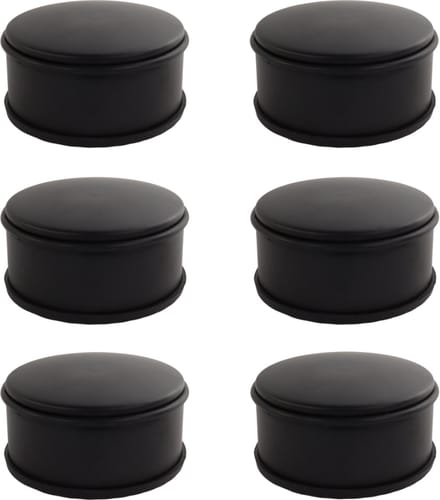 NORDIX Premium Deurstopper - Deurstoppers voor Binnen en Buiten - Deurstop - Deurbuffer - Set van 6 Stuks - 11x5.3cm - Mat Zwart - BASSO