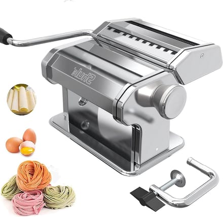 Pastamaker - Deegroller - Verse Pasta Maken - Verstelbare Dikte - 150mm Breed - Zilver