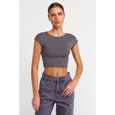 Slim Fit Crop Jersey Blouse