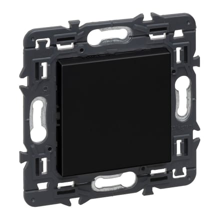 Legrand Val Full Device zwarte plaat met schroefbevestiging - 741480