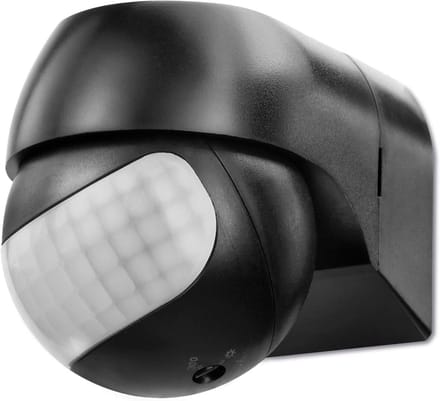 Infrarood Bewegingsmelder Binnen en Buiten met Schemersensor Zwart IP44