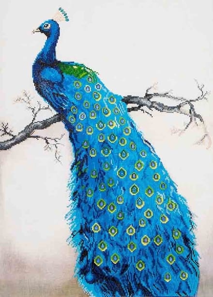 DIAMOND DOTZ Blauwe Pauw - Diamond Painting - 21.949 Dotz - 84x60 cm