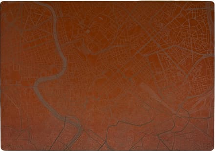 Place Maps Placemat Stadskaart Antwerpen - Kunstleer - Cacaobruin - 1 Stuk