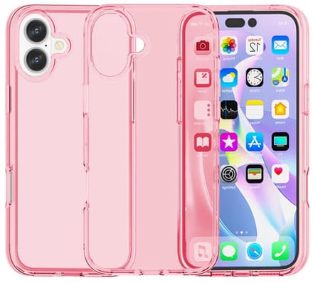 Transparant Hard-Cover Bescherm-Hoes + Screenprotector geschikt voor Apple iPhone 17 - Roze