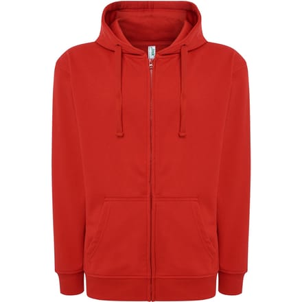 JHK Unisex effen capuchon met rits voor volwassenen (Rood)