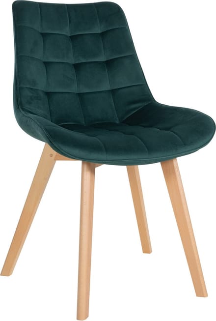 CLP Brook Eetkamerstoel - Hout frame - Fluweel - Velvet - groen