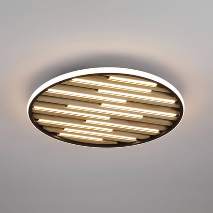 Searchlight LED plafondlamp Equalise, Ø 49 cm, zwart/lichtbruin, metaal