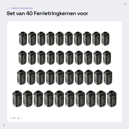 Dailygoods - Set van 40 Ferrietringkernen voor Kabelbeheer