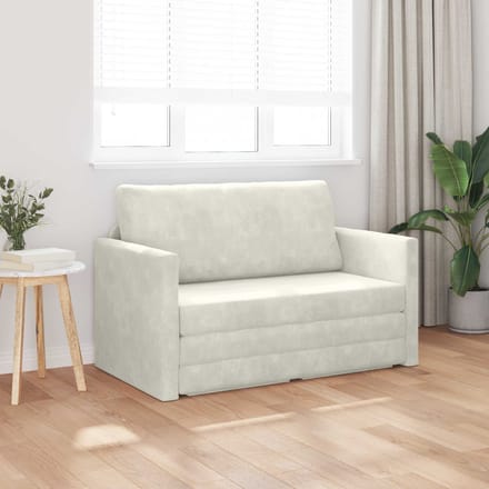 vidaXL - Slaapbank - Crème - 124 - x - 71 - x - 78 - cm - Fluweel