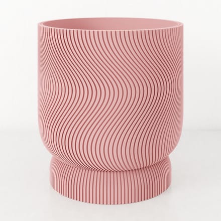 Fleuriek - Bloempot voor binnen - Roze gestreepte plantenpot van bio plastic - Ø12 cm