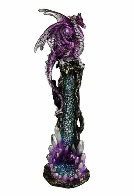 Staande Wierookhouder - Draak - Dragon - Blauw Paars met Glitters