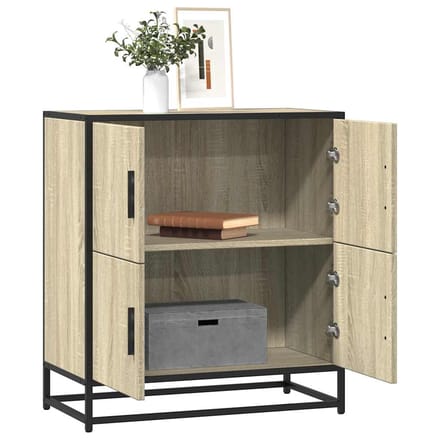 vidaXL - Dressoir - 68x35x76 - cm - bewerkt - hout - sonoma - eikenkleurig